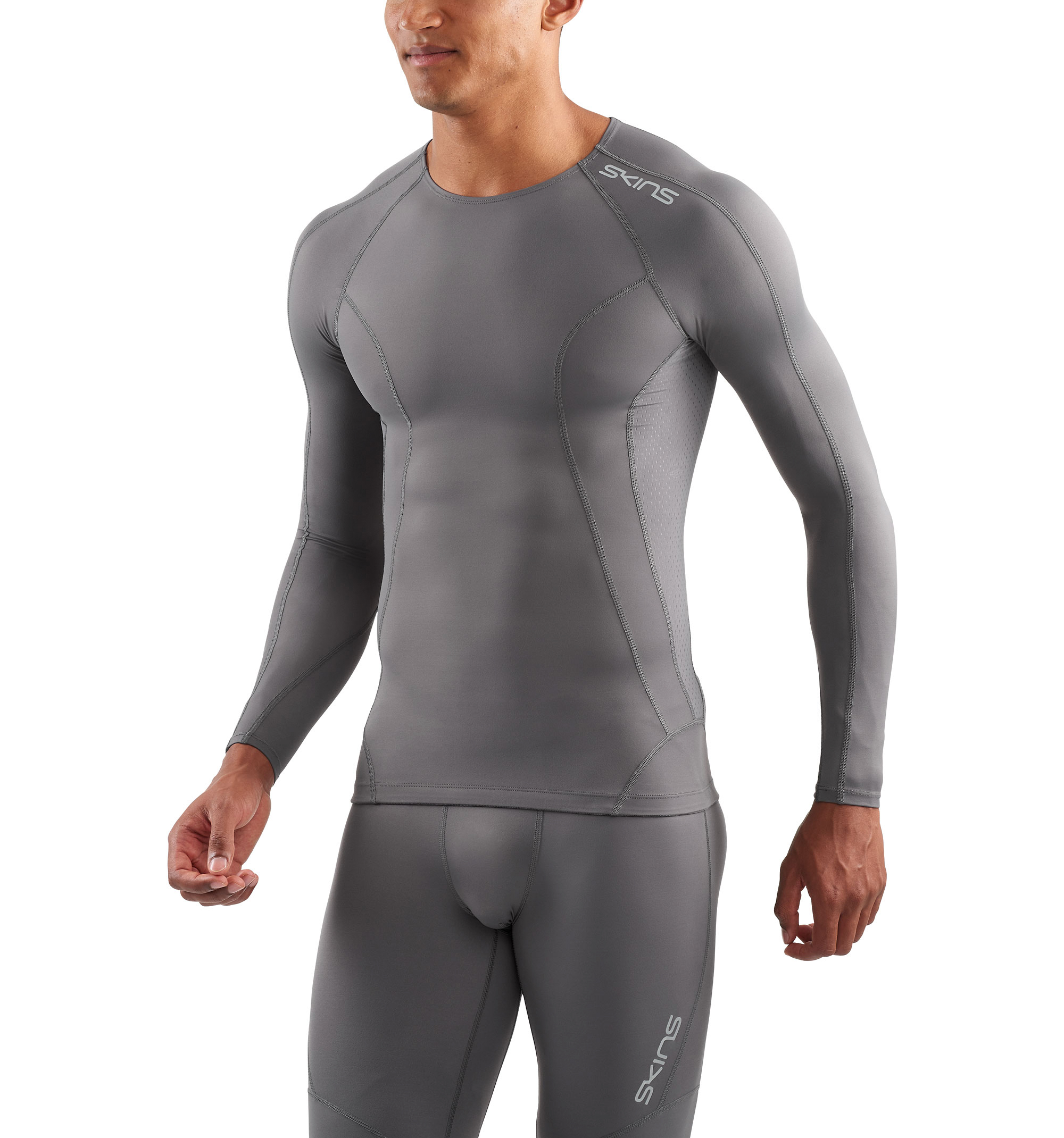 Skins Dnamic Mens L S Top Iron Skins Compression