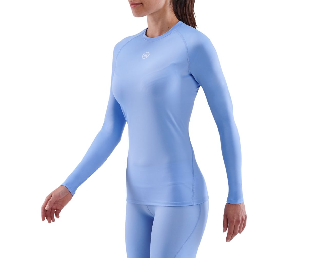 SERIES1 Long Sleeve Top Sky Blue Compression Tops SKINS Australia