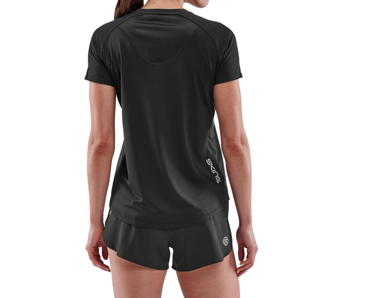 SKINS SERIES3 Women's Active Short Sleeve Top Black SKINS Compression USA