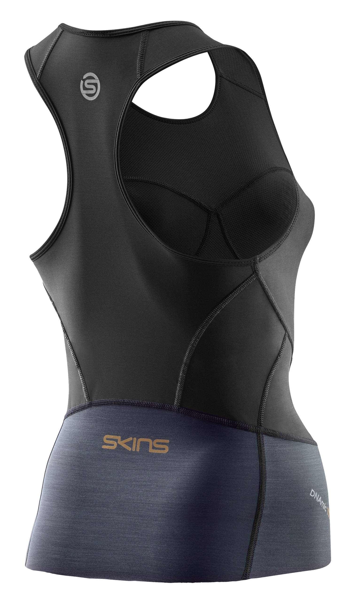 DNAmic Triathlon Sleeveless Top Black Compression Triathlon SKINS