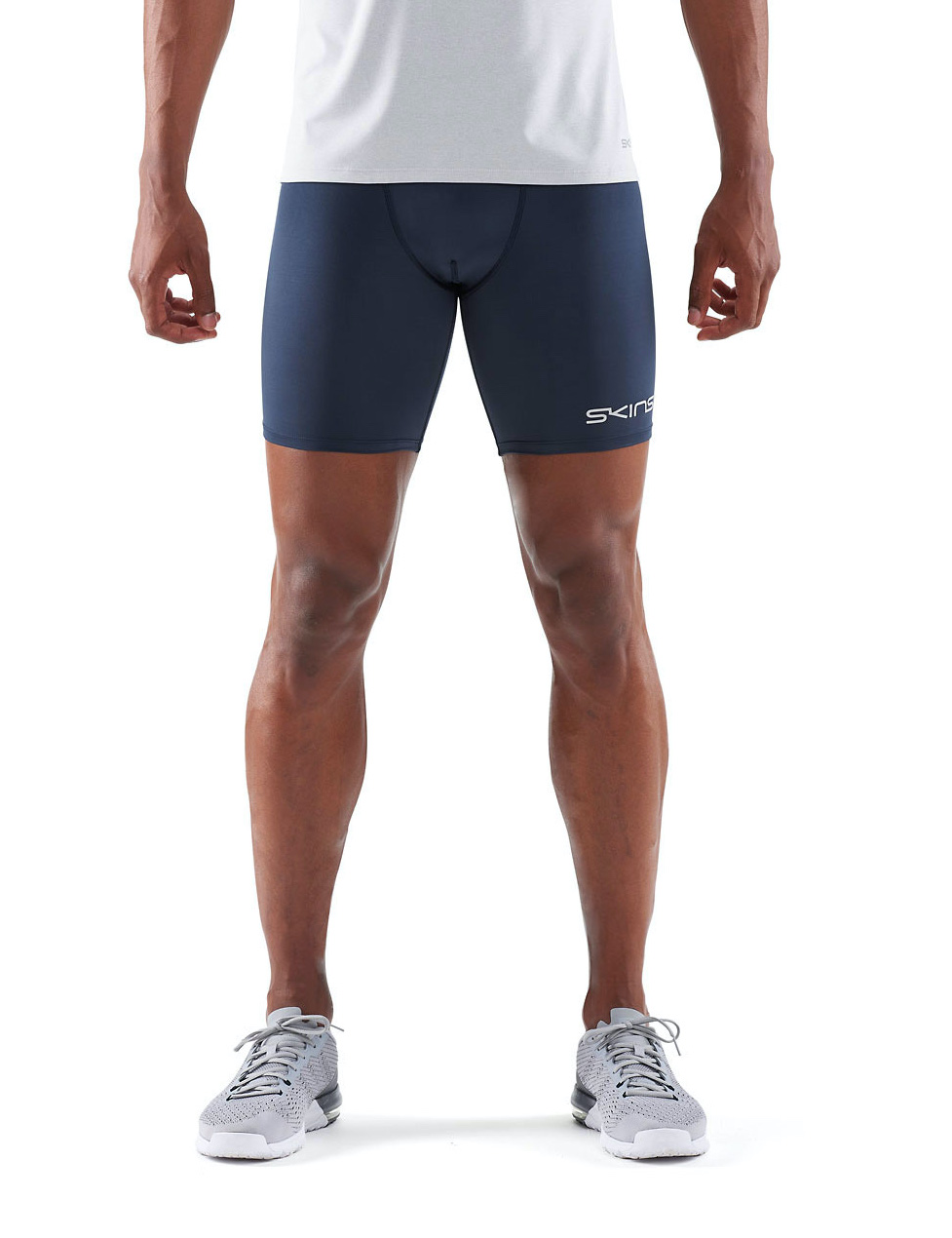 DNAmic FORCE Men’s Half Tights Navy Blue Compression Tights SKINS UK