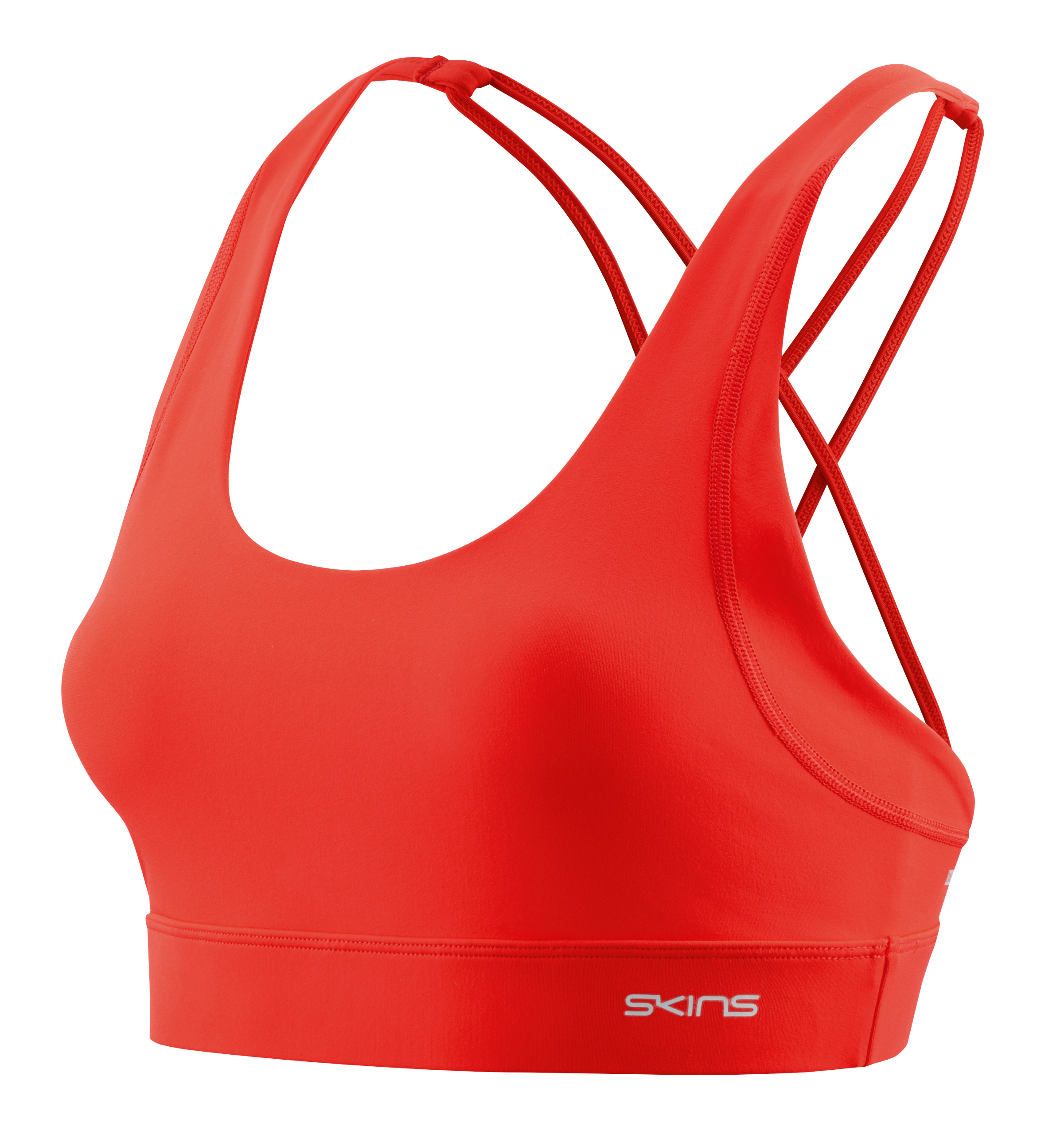 DNAmic SOFT Sports Bra Coral Red Compression Tops SKINS UK