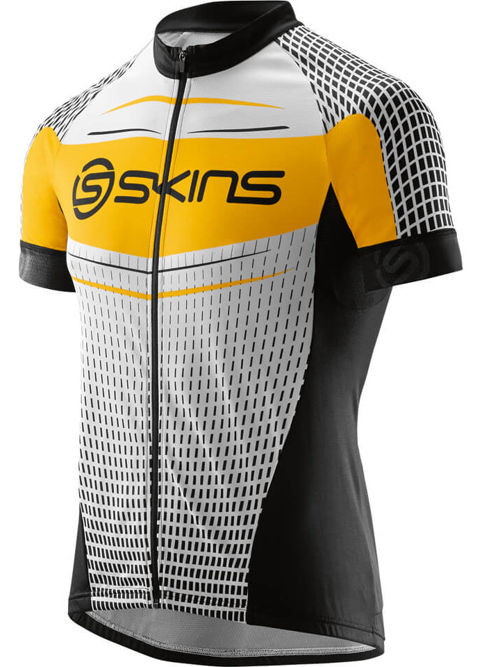 SKINS Cycle Mens S/S Jersey Promo Black/Yellow/White SKINS Compression UK